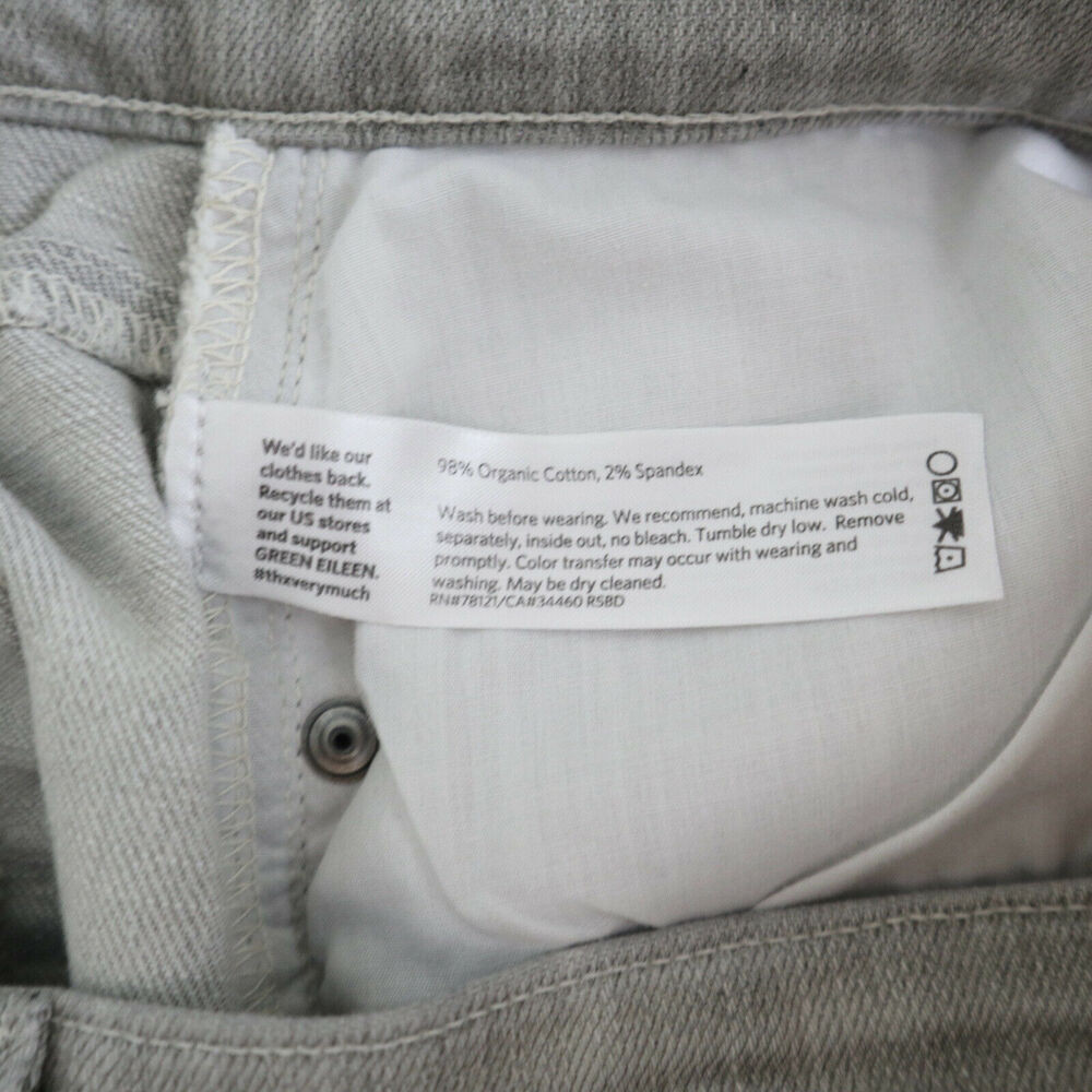 Eileen Fisher Stretch Organic Cotton Boyfriend Jeans Vintage Grey - Picture 10 of 10